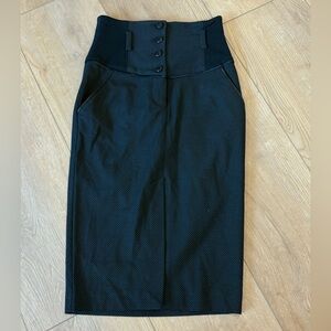 bebe Black Button-Front Pencil Skirt
